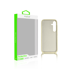 Rixus TPU Necklace Cord Cover For Samsung Galaxy A35 5G Gold