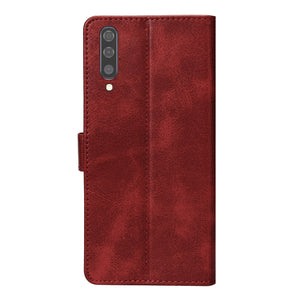 Rixus Bookcase For Samsung Galaxy A50 Dark Red