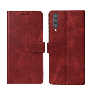 Rixus Bookcase For Samsung Galaxy A50 Dark Red