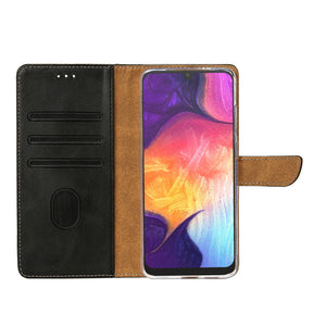 Rixus Bookcase For Samsung Galaxy A50 Black