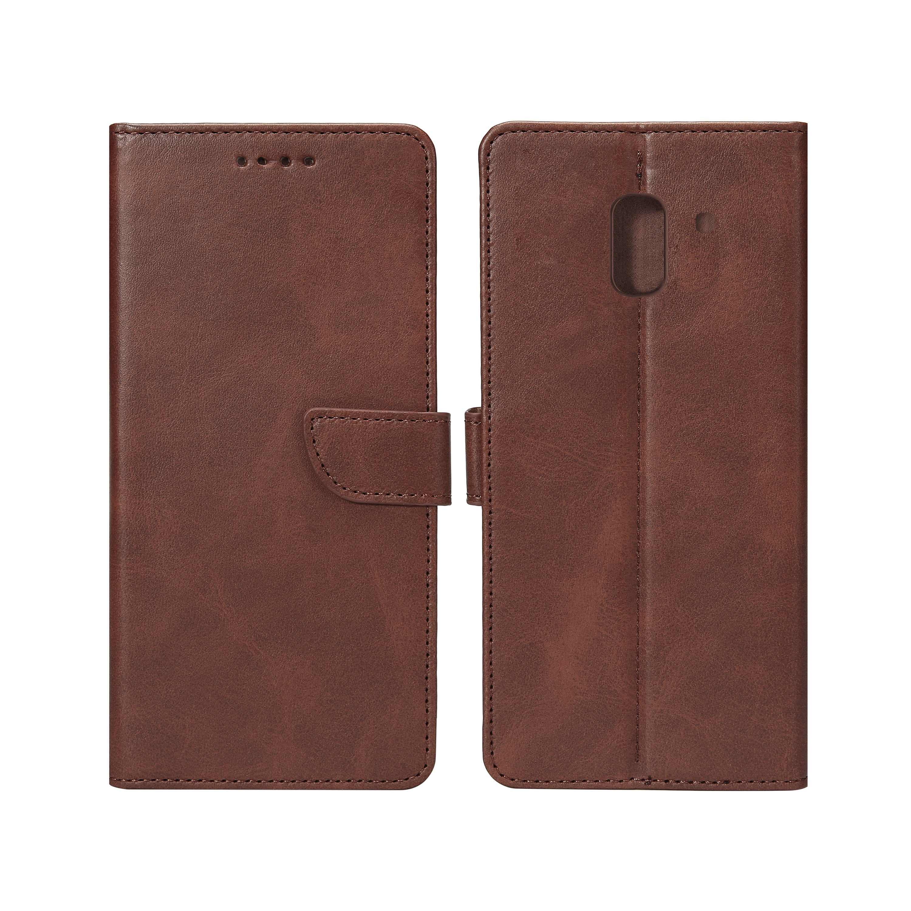 Rixus Bookcase For Samsung Galaxy J6 Brown