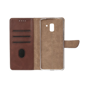 Rixus Bookcase For Samsung Galaxy J6 Brown