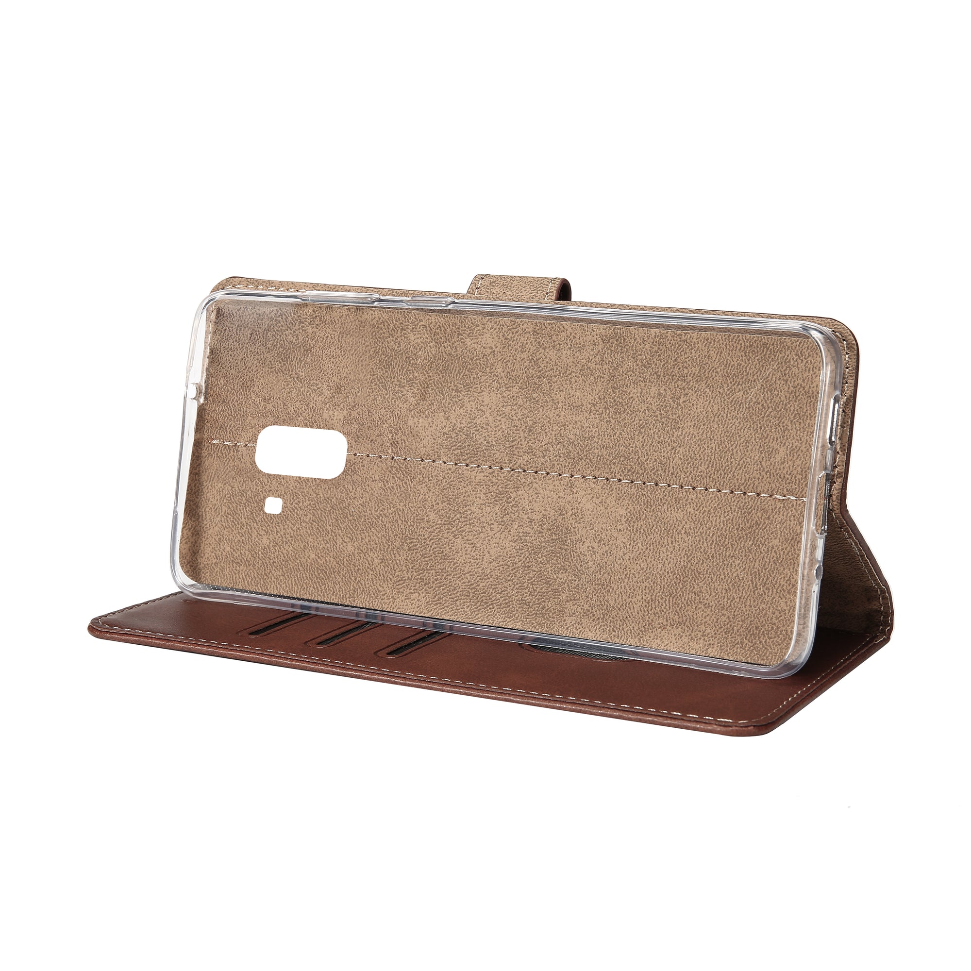 Rixus Bookcase For Samsung Galaxy J6 Brown