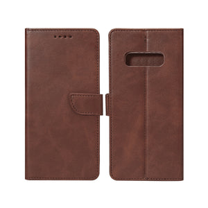 Rixus Bookcase For Samsung Galaxy Note 8 Gold Brown