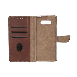 Rixus Bookcase For Samsung Galaxy Note 8 Gold Brown