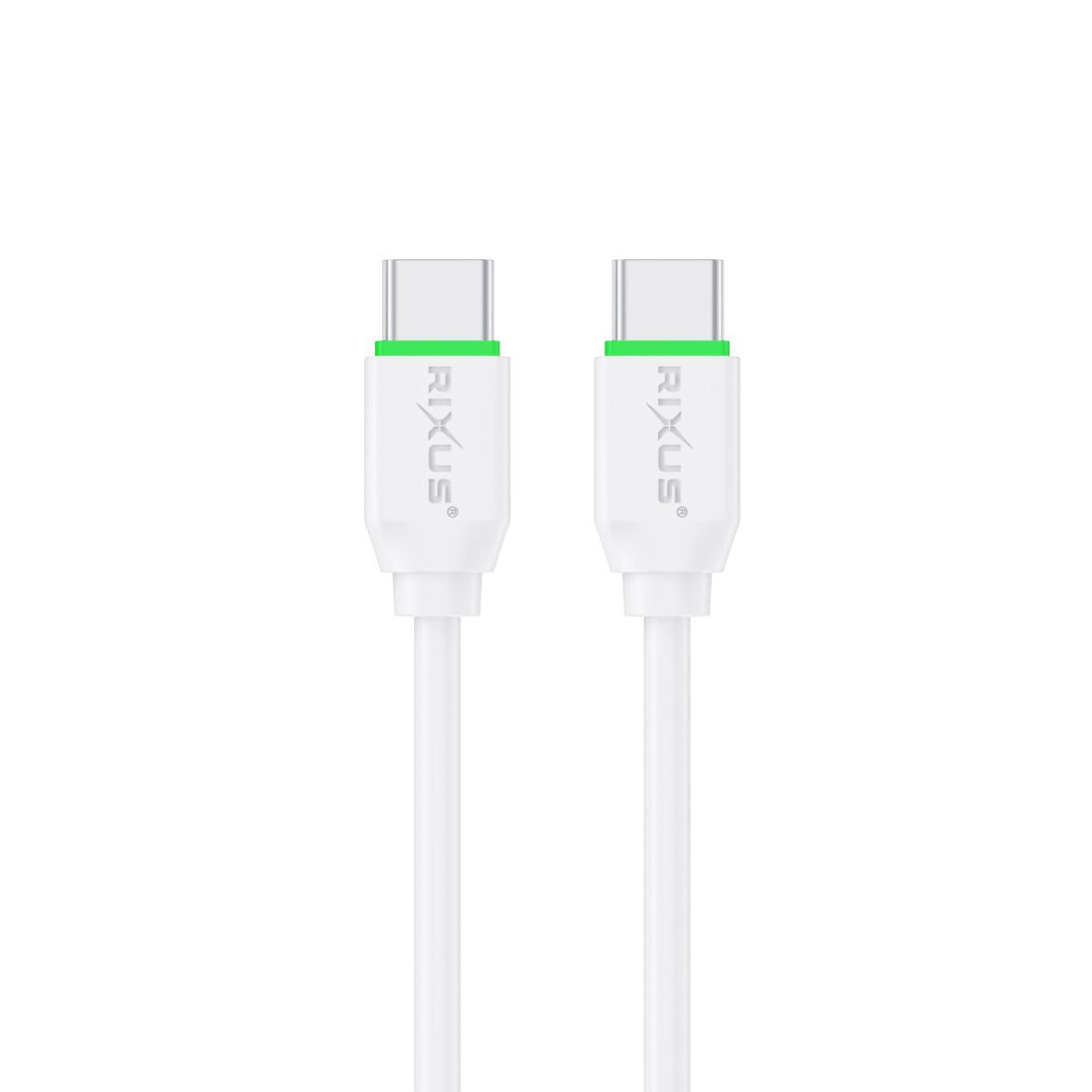 Rixus RXUC18C Fast Charging USB-C To USB-C Cable White