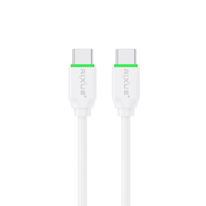 Rixus RXUC18C Fast Charging USB-C To USB-C Cable White