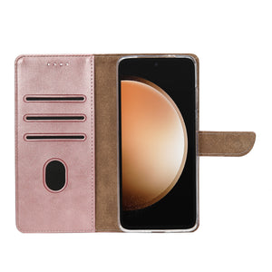 Rixus Bookcase For Samsung Galaxy S23 FE Pink