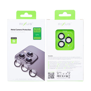 Rixus Metal Shield Camera Tempered Glass For Apple iPhone 12 Pro Pacific Blue