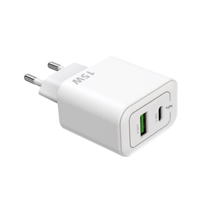 Rixus RXHC15 USB-C, USB-A Power Adapter 15W White