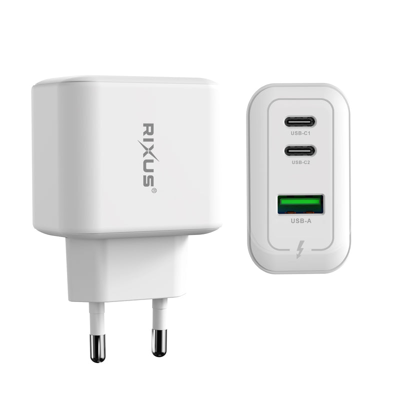 Rixus RXHC67 GaN Multi Port Power Adapter 65W White