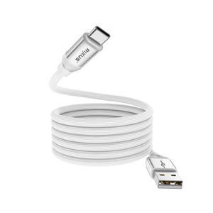 Rixus RXUC59AC Magnetic Charging Cord USB-A To USB-C 1m 15W White