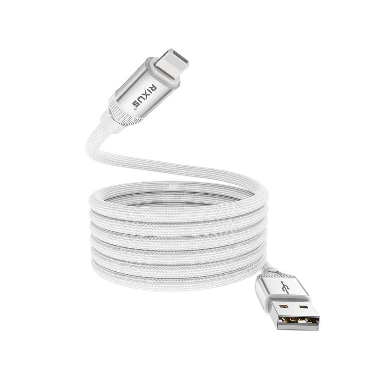 Rixus RXUC59AL Magnetic Charging Cord USB-A To Lightning 1m 10W White