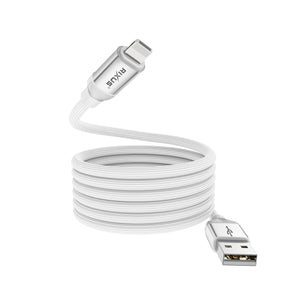 Rixus RXUC59AL Magnetic Charging Cord USB-A To Lightning 1m 10W White
