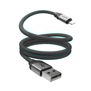 Rixus RXUC61AL Magnetic Charging Cord USB-A To Lightning Connector 1m 10W Black