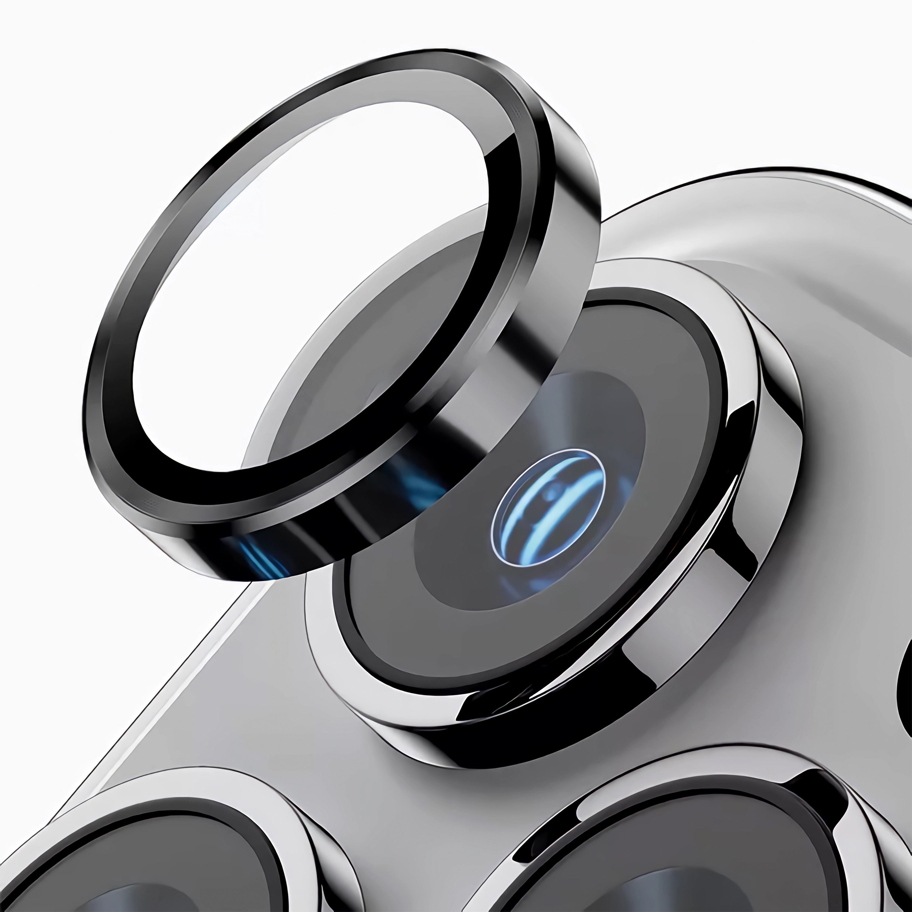 Rixus Metal Shield Camera Tempered Glass For Apple iPhone 14, 14 Plus Purple