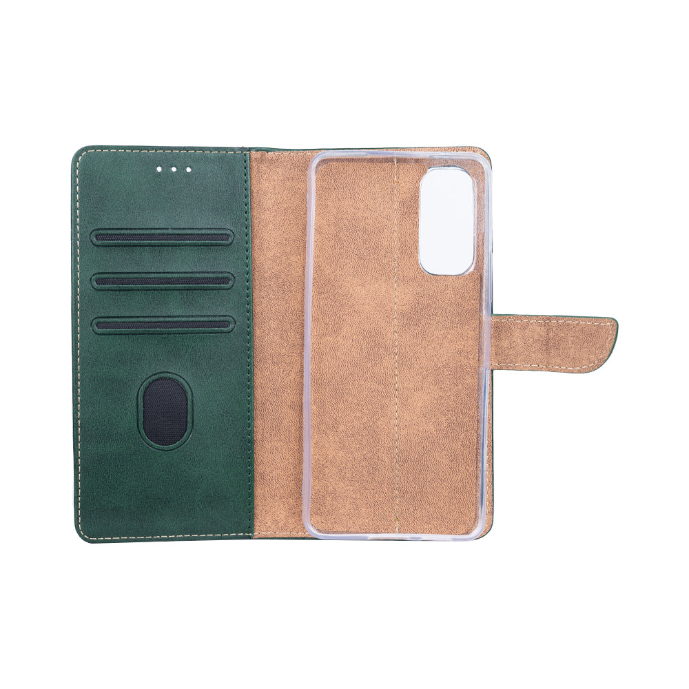 Rixus Bookcase For Samsung Galaxy S20 FE Dark Green