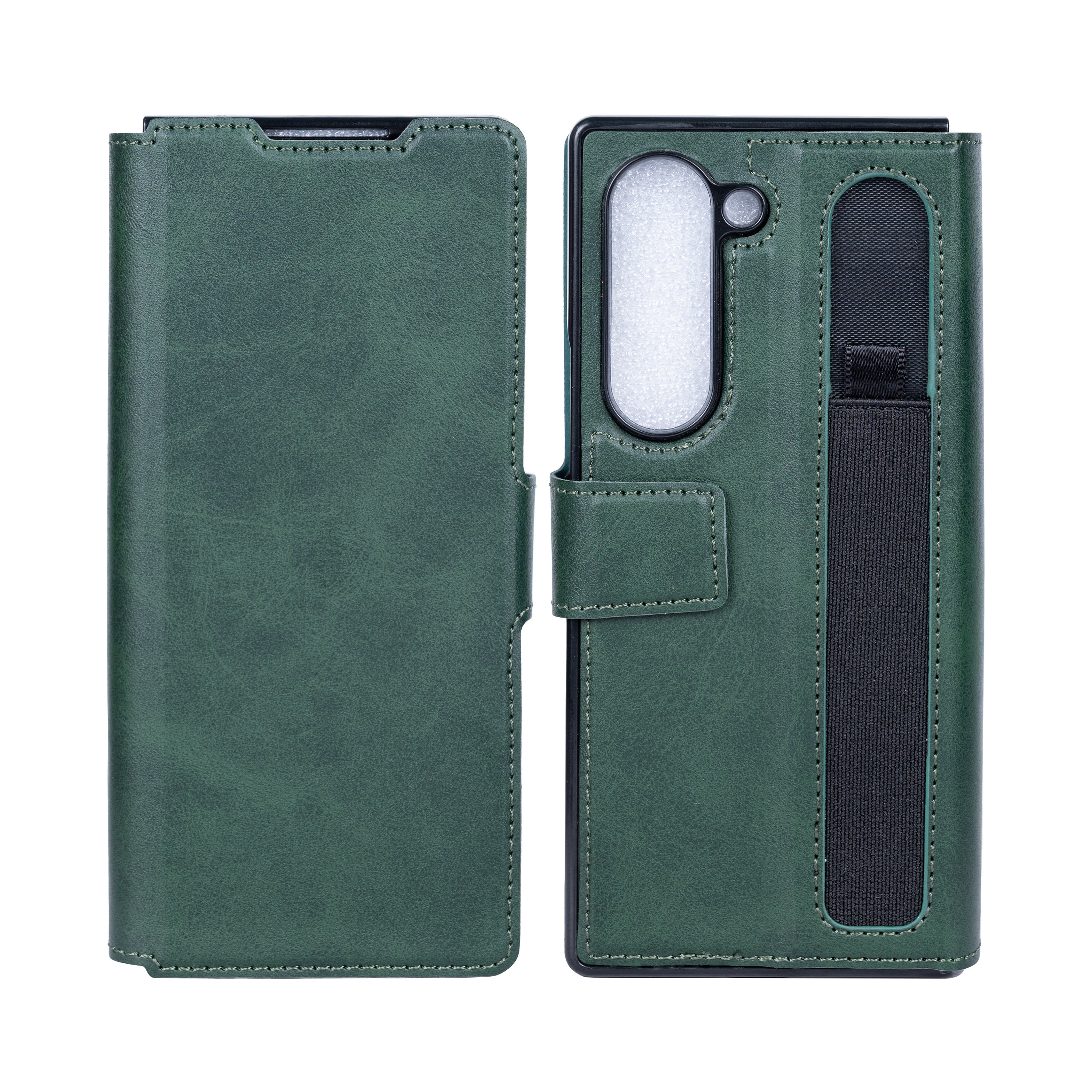 Rixus Wallet Case With Pen Holder For Samsung Galaxy Z Fold6 Green