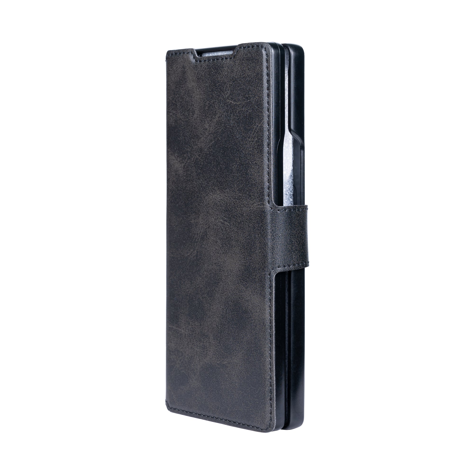 Rixus Wallet Case With Pen Holder For Samsung Galaxy Z Fold4 Black