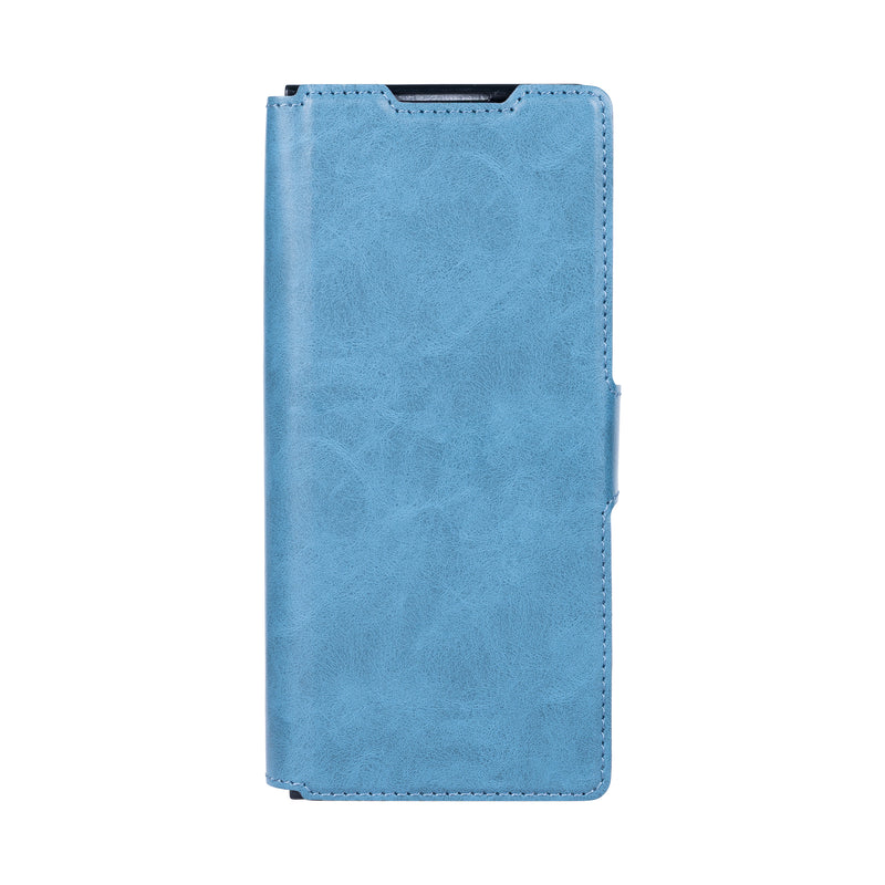 Rixus Wallet Case With Pen Holder For Samsung Galaxy Z Fold4 Sierra Blue
