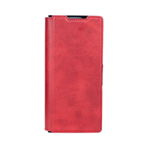 Rixus Wallet Case With Pen Holder For Samsung Galaxy Z Fold4 Red