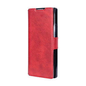 Rixus Wallet Case With Pen Holder For Samsung Galaxy Z Fold4 Red