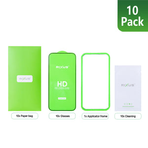 Rixus Clear HD Full Curved Edge Tempered Glass For Apple iPhone 16 Pro (10-Pack)