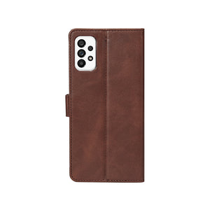 Rixus Bookcase For Samsung Galaxy A33 5G Brown