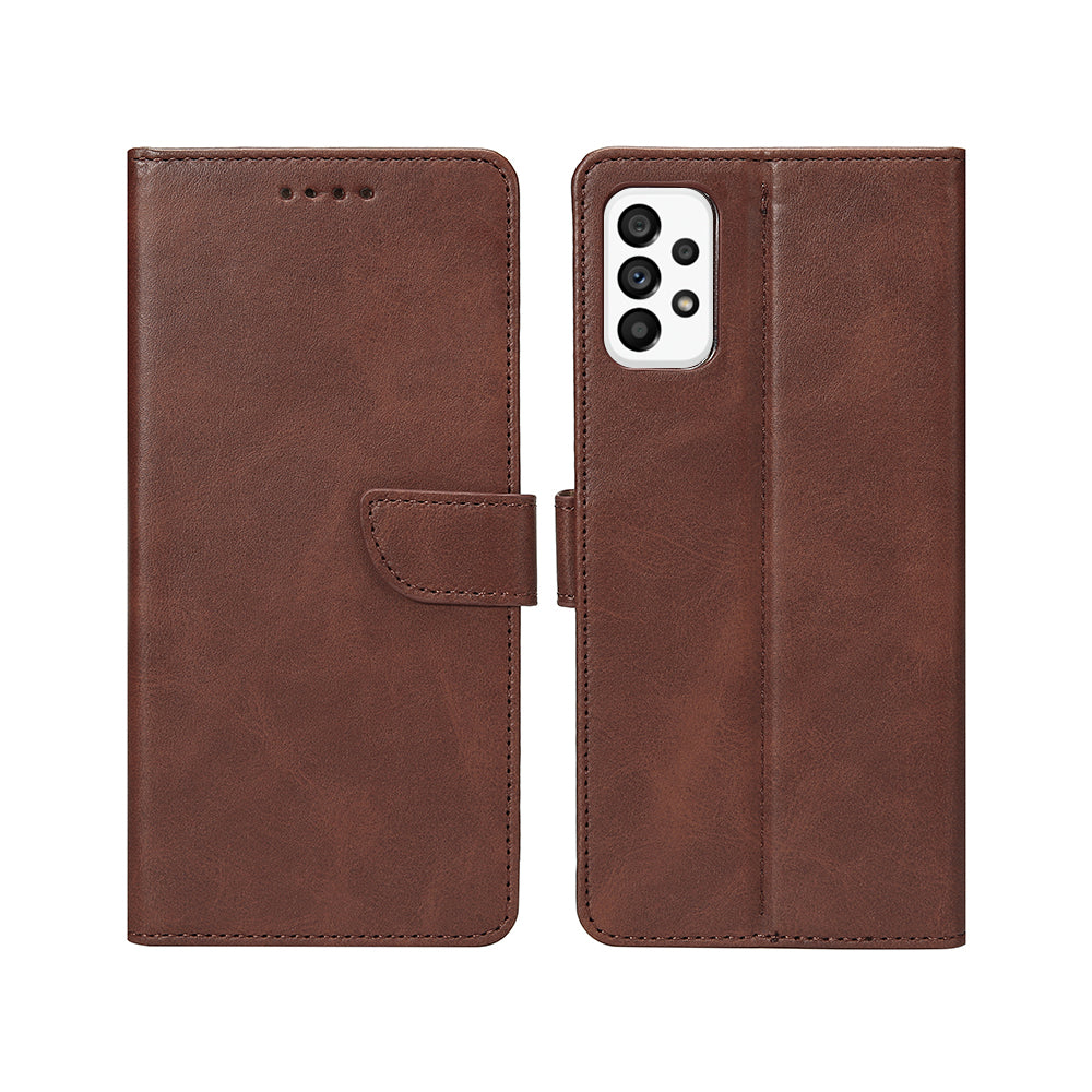 Rixus Bookcase For Samsung Galaxy A33 5G Brown