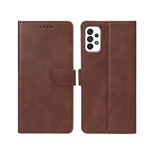 Rixus Bookcase For Samsung Galaxy A33 5G Brown