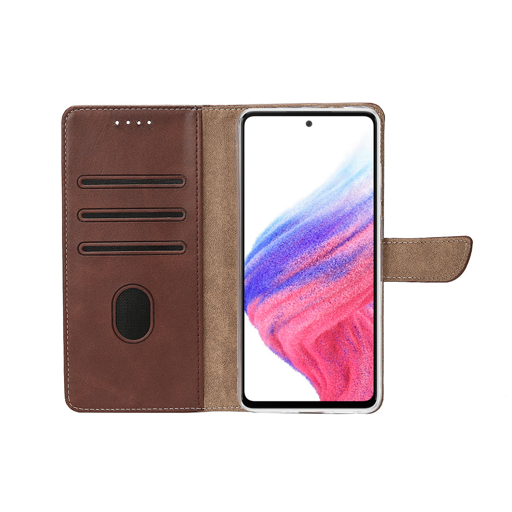 Rixus Bookcase For Samsung Galaxy A33 5G Brown