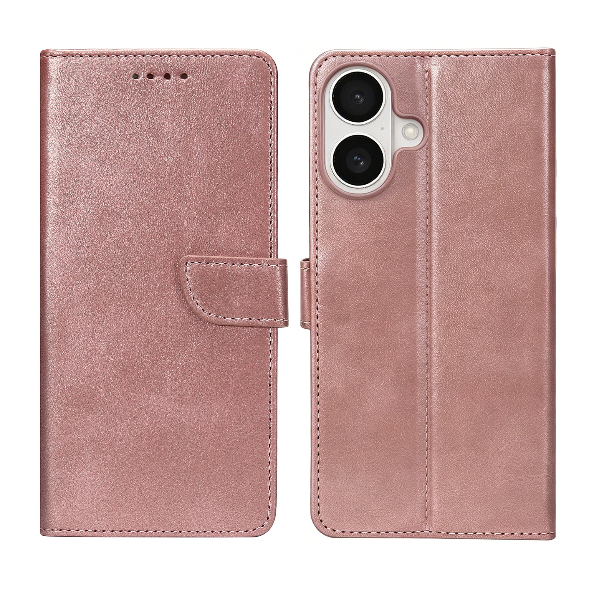 Rixus Bookcase For Apple iPhone 16 Pink