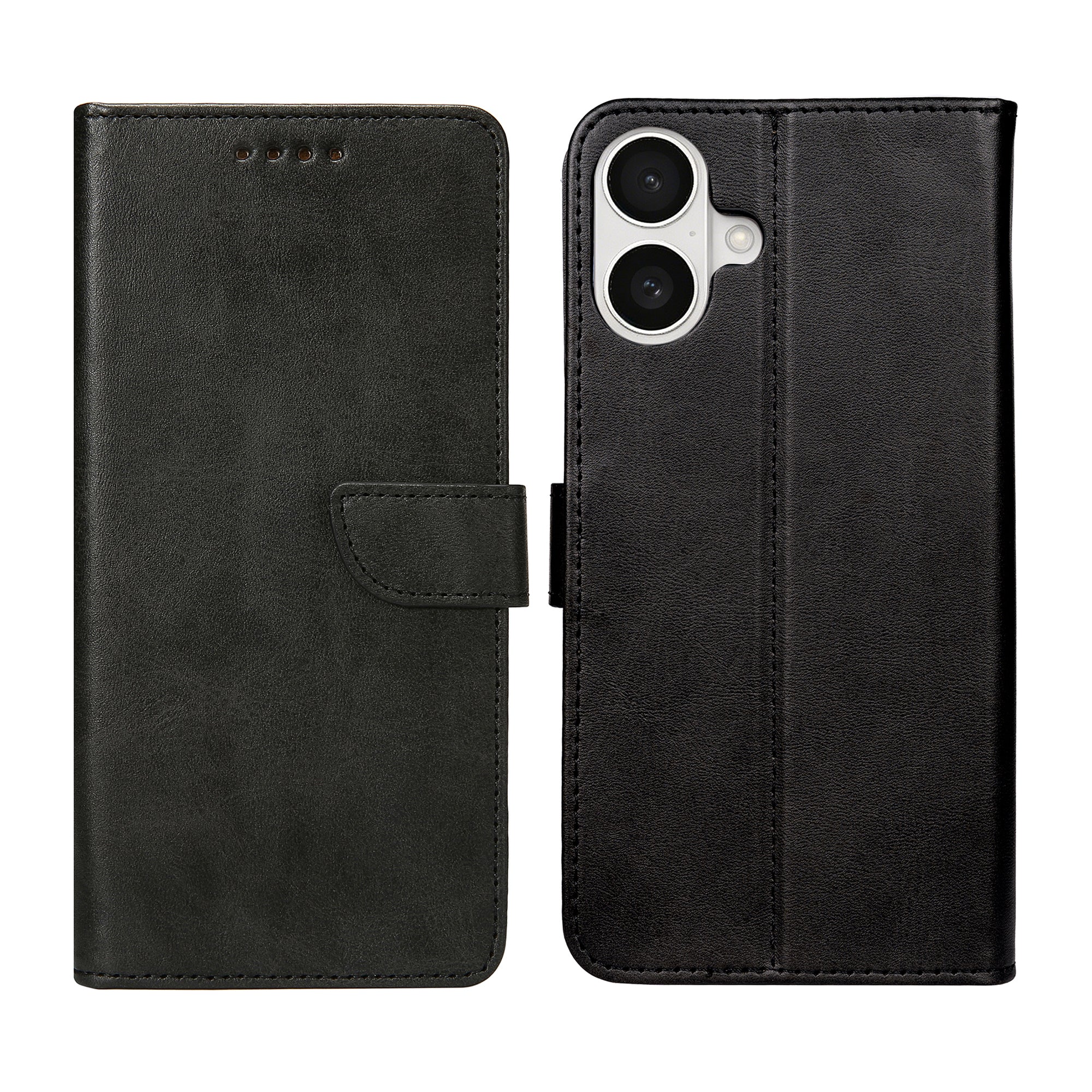 Rixus Bookcase For Apple iPhone 16 Black