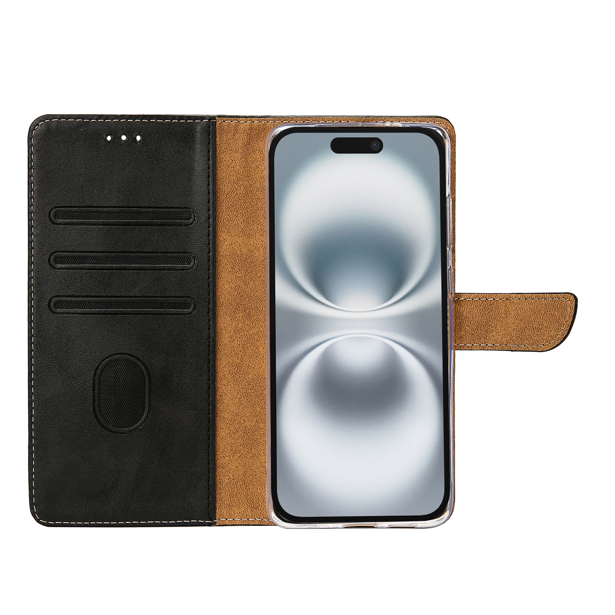 Rixus Bookcase For Apple iPhone 16 Black