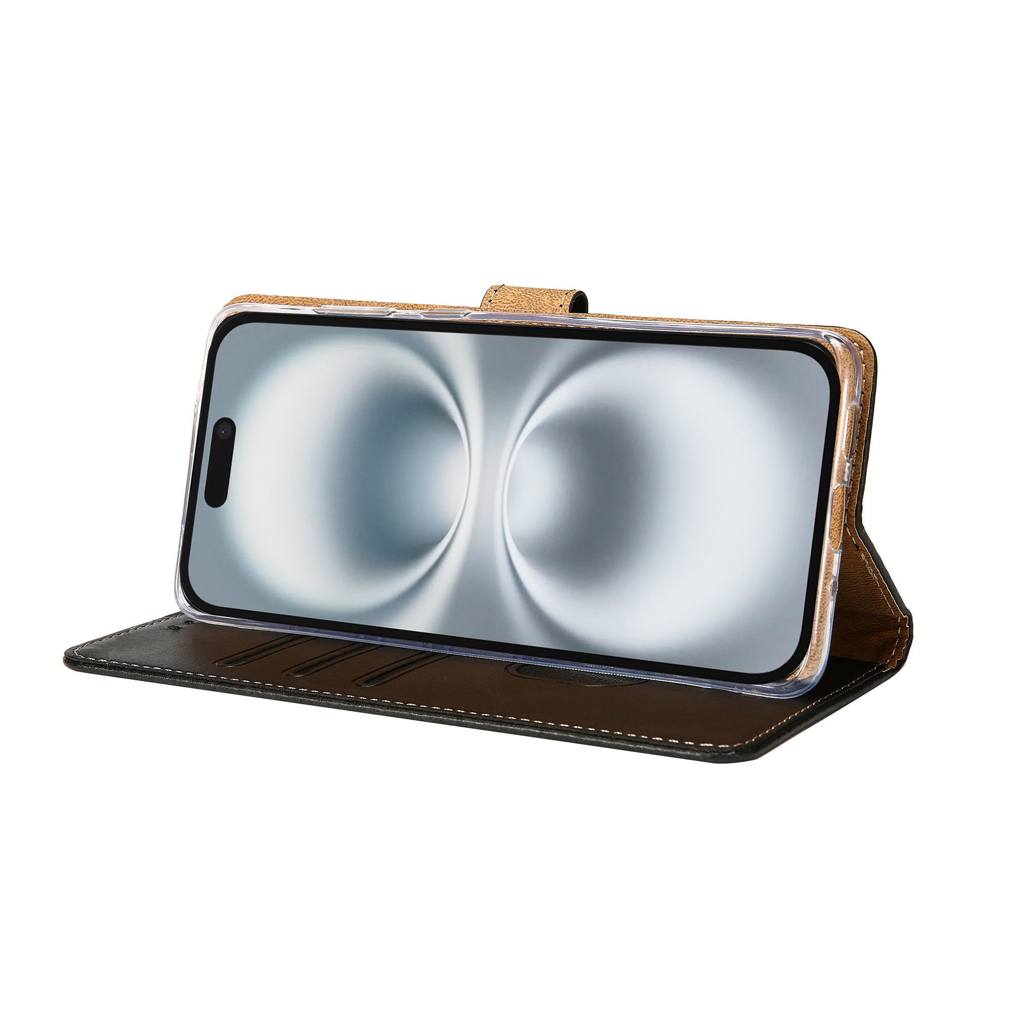 Rixus Bookcase For Apple iPhone 16 Black