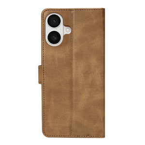 Rixus Bookcase For Apple iPhone 16 Light Brown