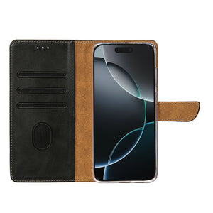 Rixus Bookcase For Apple iPhone 16 Pro Black