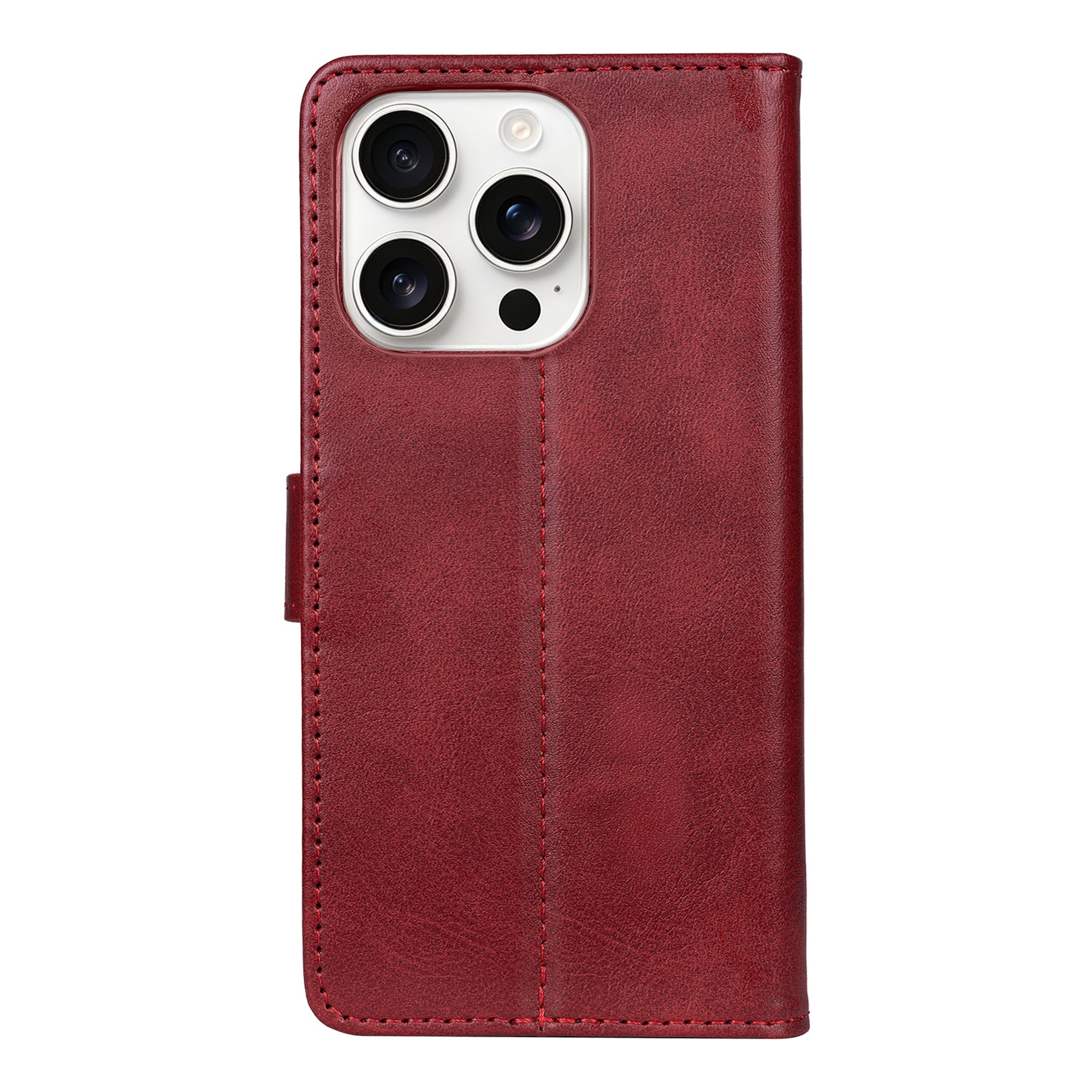 Rixus Bookcase For Apple iPhone 16 Pro Dark Red