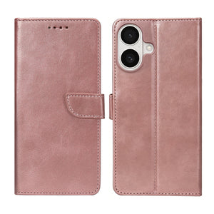 Rixus Bookcase For Apple iPhone 16 Plus Pink