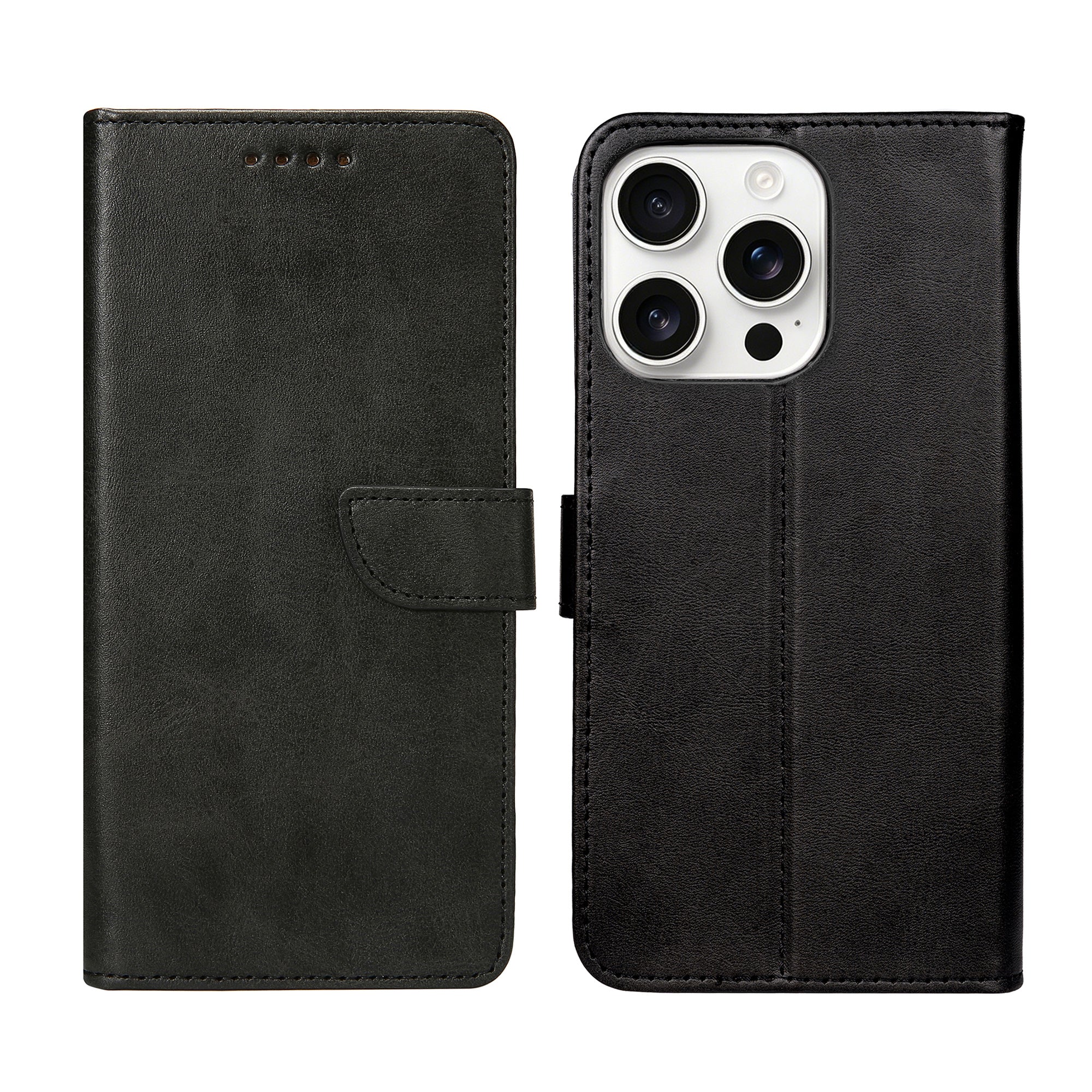 Rixus Bookcase For Apple iPhone 16 Pro Max Black