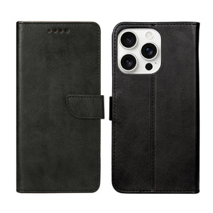 Rixus Bookcase For Apple iPhone 16 Pro Max Black