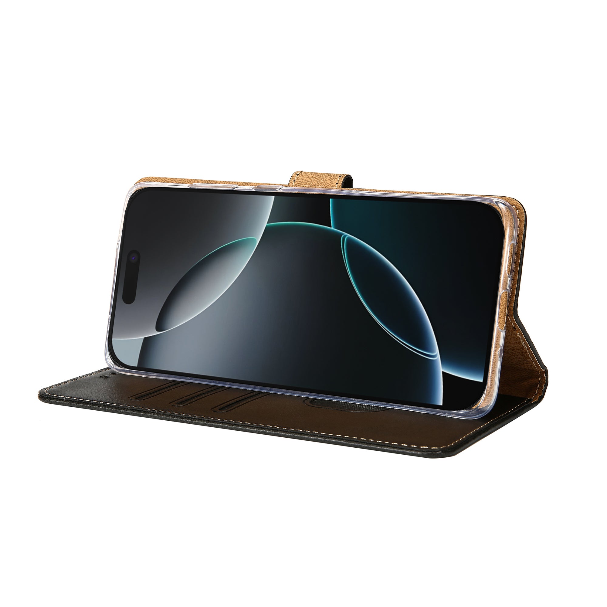 Rixus Bookcase For Apple iPhone 16 Pro Max Black
