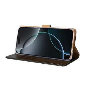 Rixus Bookcase For Apple iPhone 16 Pro Max Black