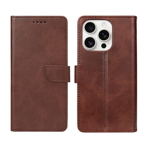 Rixus Bookcase For Apple iPhone 16 Pro Max Brown
