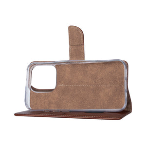 Rixus Bookcase For Apple iPhone 16 Pro Max Brown