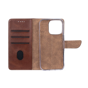 Rixus Bookcase For Apple iPhone 16 Pro Max Brown