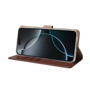 Rixus Bookcase For Apple iPhone 16 Pro Max Brown