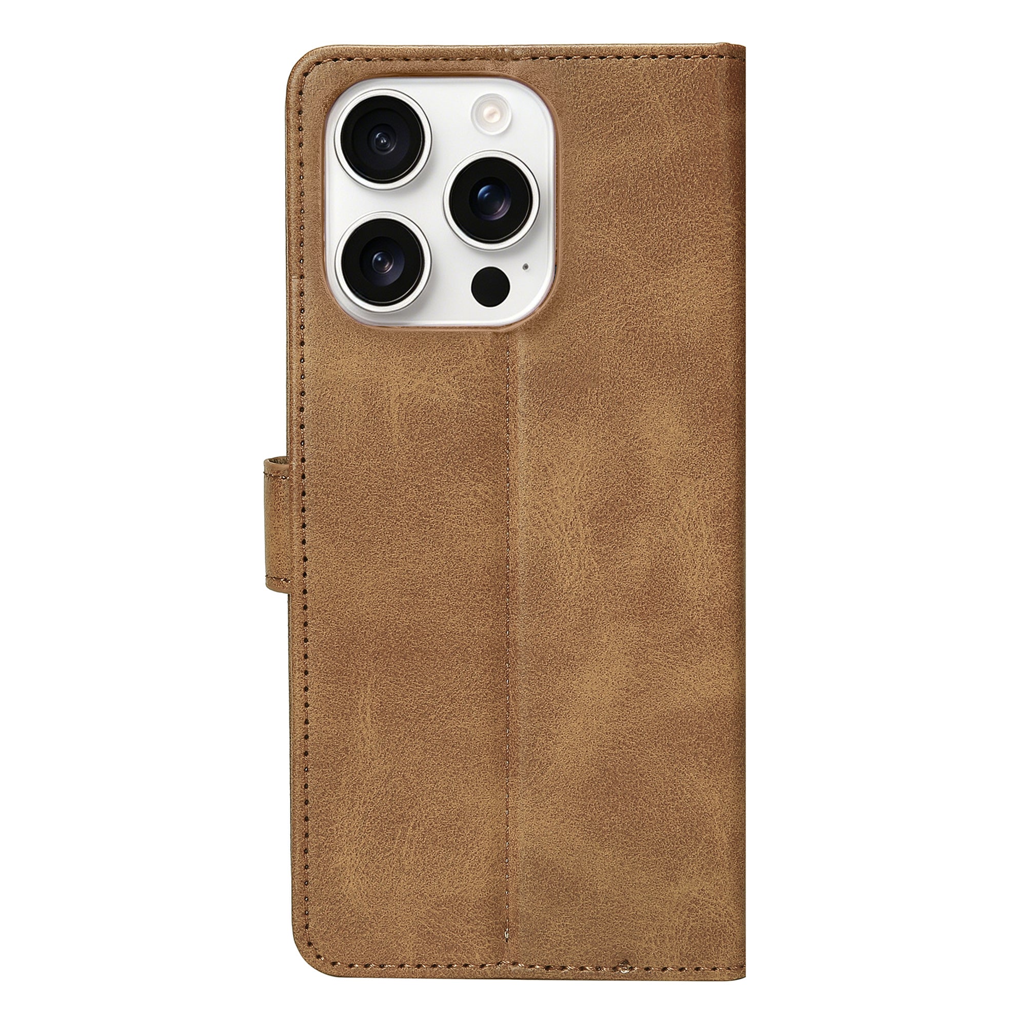 Rixus Bookcase For Apple iPhone 16 Pro Max Light Brown