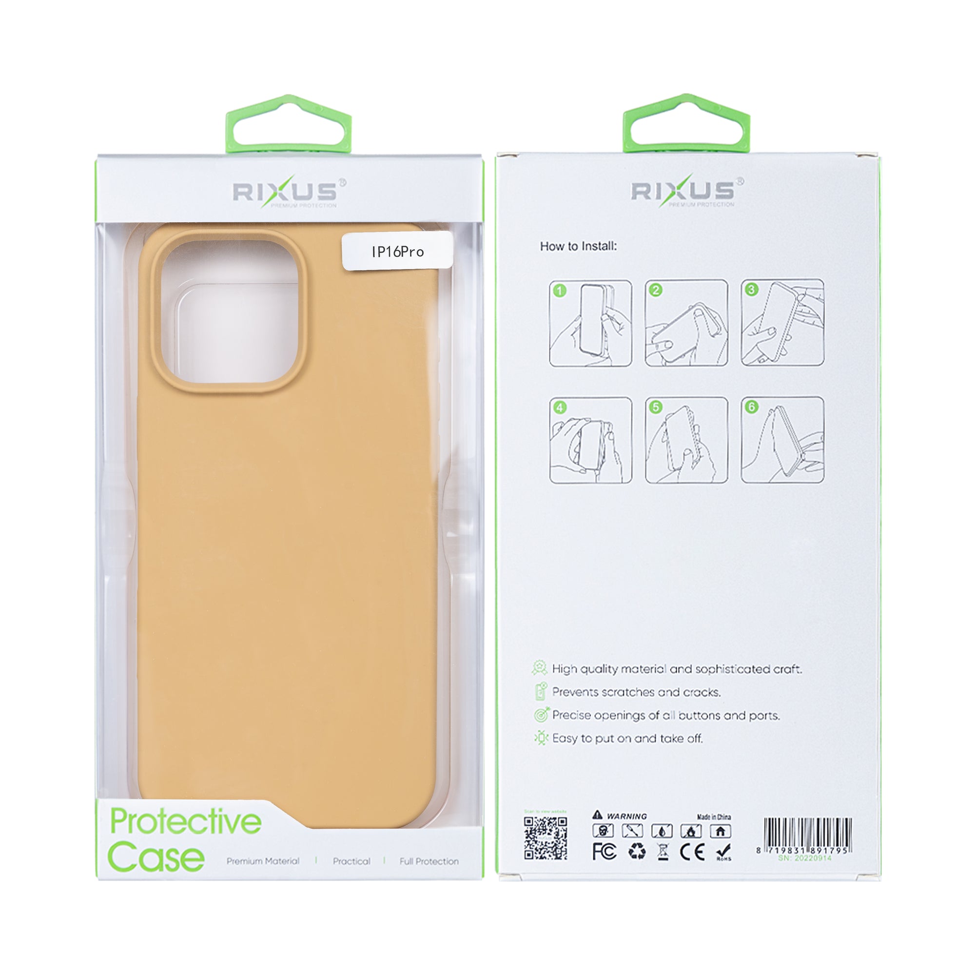 Rixus Soft TPU Phone Case For Apple iPhone 16 Pro Gold