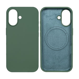 Rixus Soft TPU Phone Case With MagSafe For Apple iPhone 16 Dark Green
